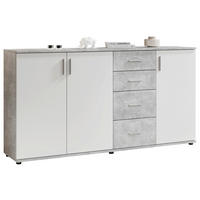 KOMMODE Bobby  in 160/82/35 cm  - Silberfarben/Weiß, KONVENTIONELL, Holzwerkstoff/Kunststoff (160/82/35cm) - Carryhome