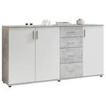 KOMMODE Bobby  in 160/82/35 cm  - Silberfarben/Weiß, KONVENTIONELL, Holzwerkstoff/Kunststoff (160/82/35cm) - Carryhome