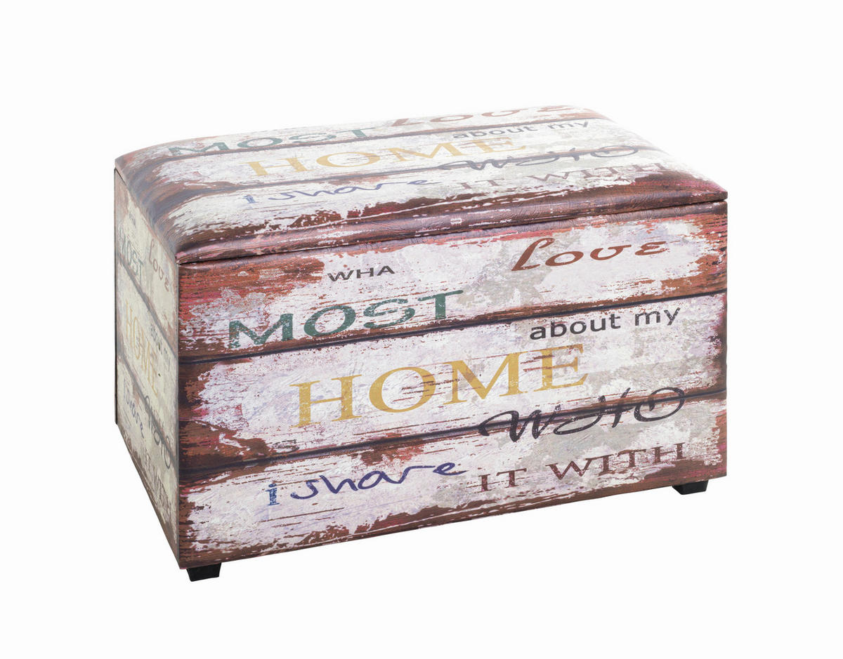 TRUHENBANK 65/42/40 cm Braun, Weiß  - Schwarz/Braun, Basics, Kunststoff (65/42/40cm) - Landscape