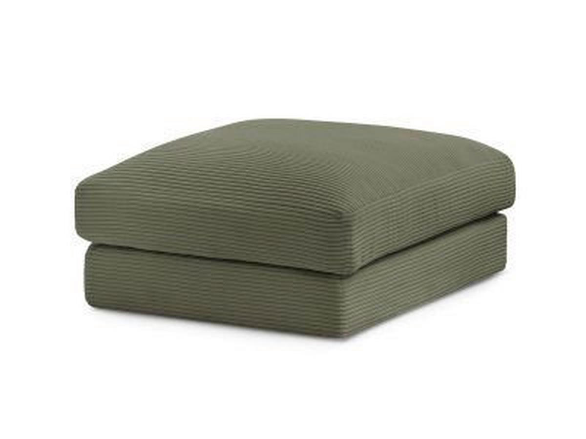 HOCKER LEONARD Cord Hellgrün  - Schwarz/Hellgrün, MODERN, Kunststoff/Textil (86/43/86cm)