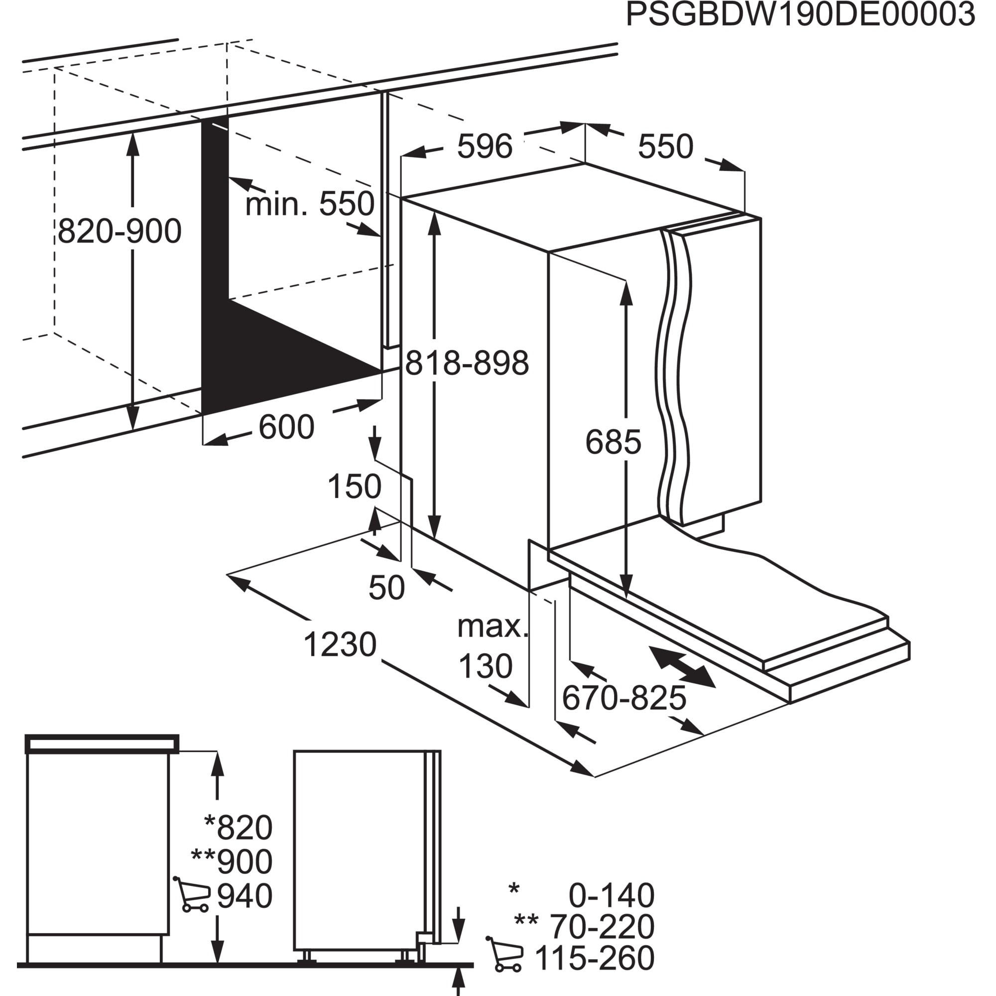 GESCHIRRSPÜLER FSE64637P  - Weiß, Basics (59,6/81,8/55cm) - AEG