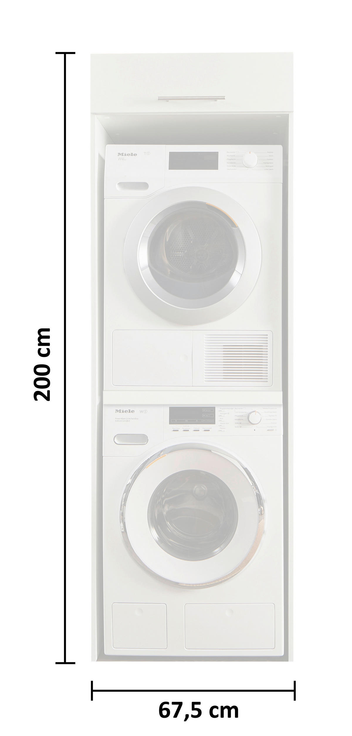 OMARICA ZA PRALNI STROJ  bela  - srebrne barve/bela, Design, kovina/leseni material (67,5/200/67,5cm)