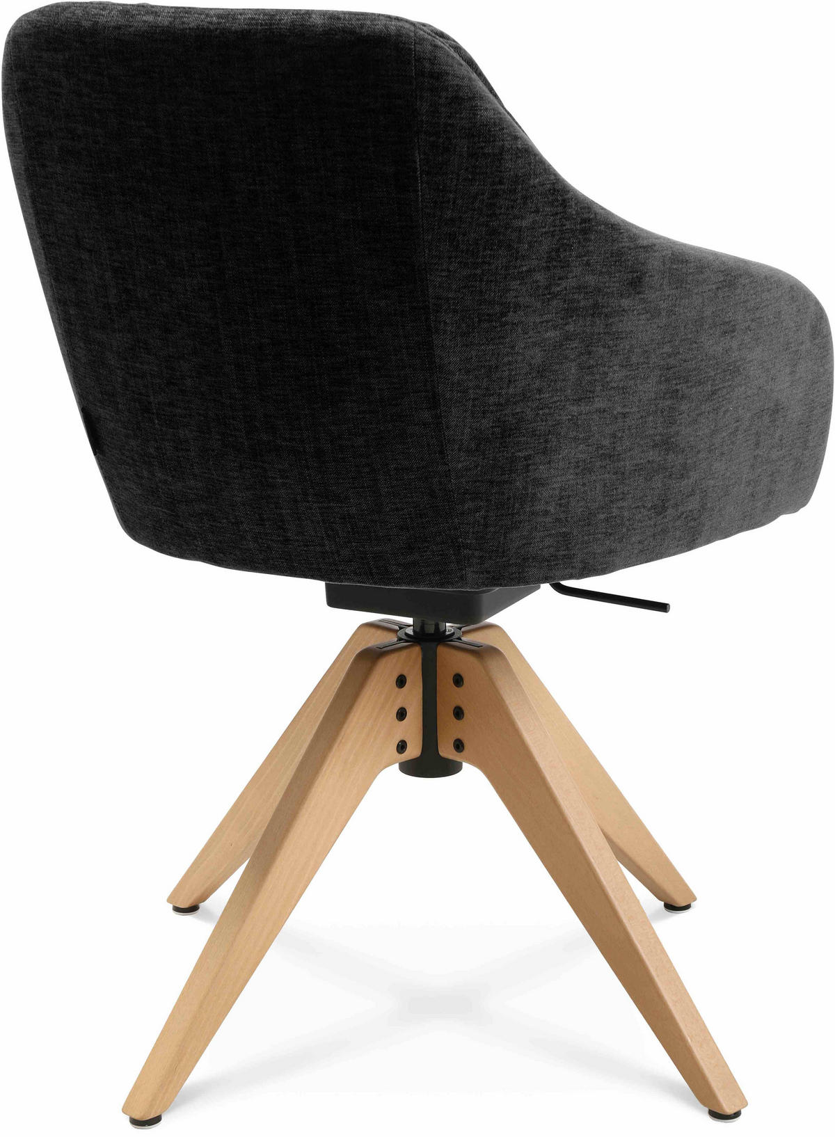 ARMLEHNSTUHL  in Velours  - Eichefarben/Graphitfarben, Design, Holz/Textil (58/82,5-85,2/60cm) - Johann Jakob