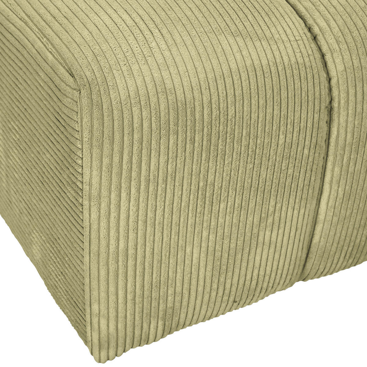 ECKSOFA Hellgrün Cord Zierkissen, Rücken echt  - Schwarz/Hellgrün, KONVENTIONELL, Kunststoff/Textil (313/162cm) - Carryhome