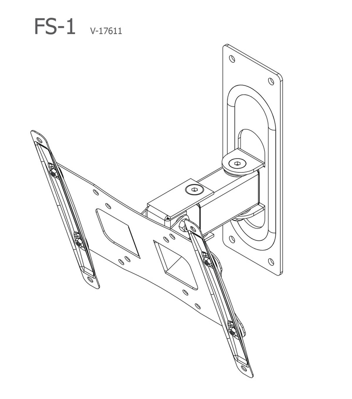 TV-WANDHALTER 37 Zoll  - Silberfarben, KONVENTIONELL, Metall (24,33/22/9,6cm) - MID.YOU