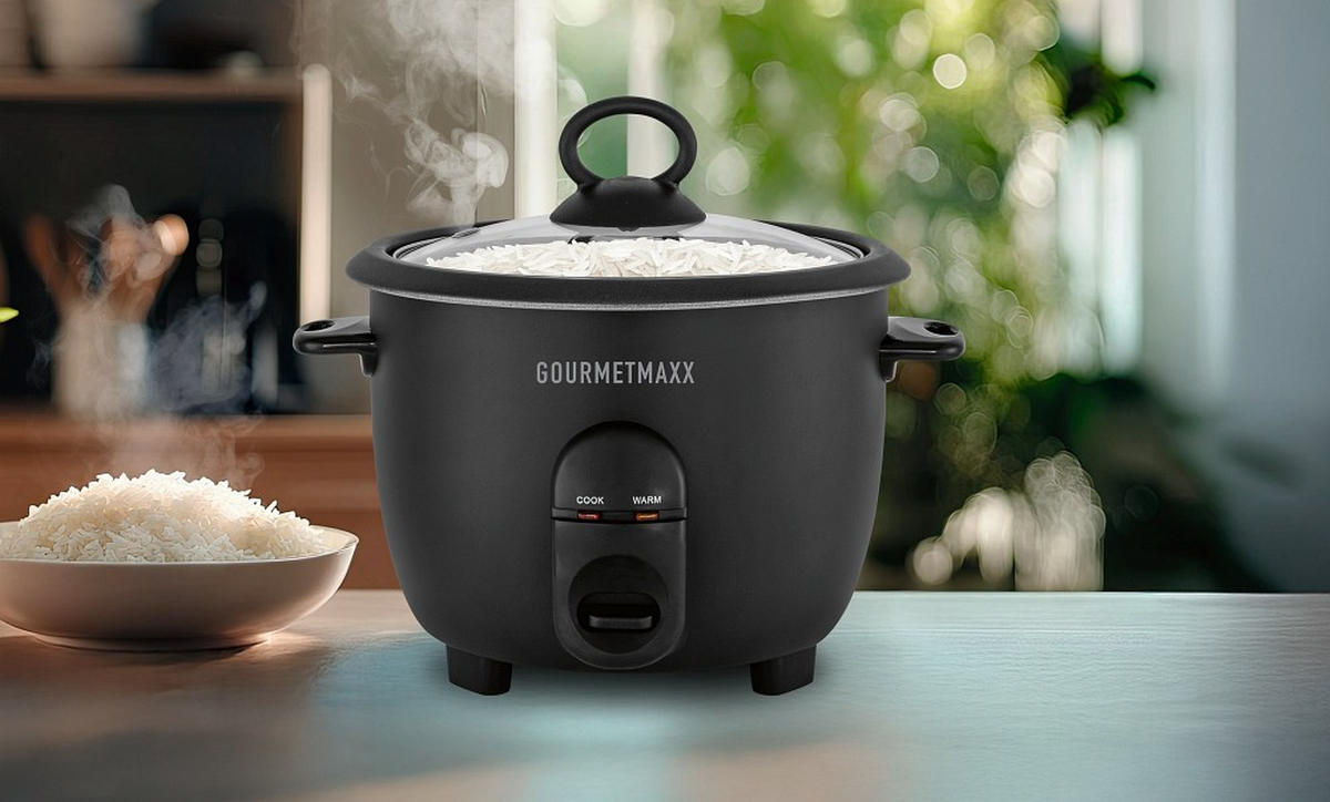 REISKOCHER GOURMETmaxx  - Schwarz, Basics, Glas/Kunststoff (24/24/25,5cm) - GOURMETMAXX