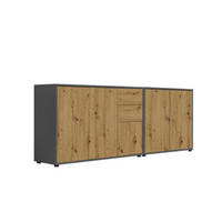 SIDEBOARD  in 184,5/73/33 cm  - Anthrazit/Schwarz, MODERN, Holzwerkstoff (184,5/73/33cm) - MID.YOU