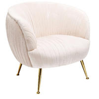 COCKTAILSESSEL Samt Creme    - Messingfarben/Creme, LIFESTYLE, Textil/Metall (79/75/75cm) - Kare-Design
