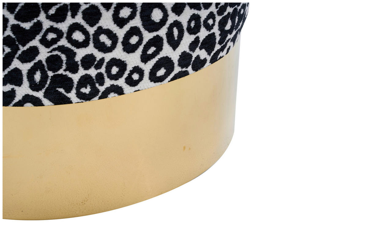 PALL i trä, metall, textil svart, vit, guldfärgad  - vit/svart, Klassisk, metall/trä (35/42/35cm) - Xora