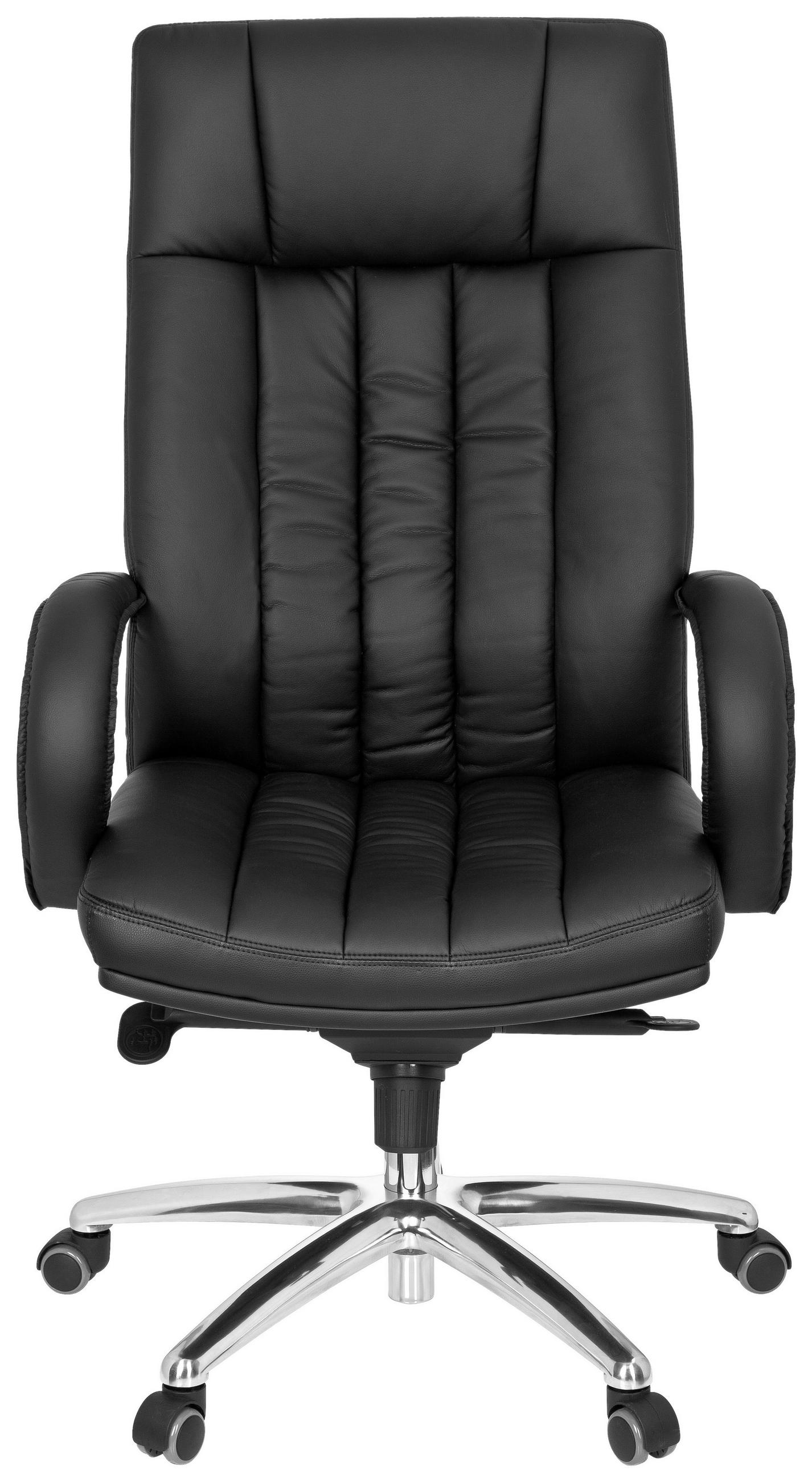 CHEFSESSEL Lederlook Schwarz  - Silberfarben/Schwarz, Basics, Kunststoff/Textil (62/129/50cm) - MID.YOU