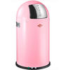 ABFALLSAMMLER PUSHBOY JUNIOR 22 L  - Edelstahlfarben/Pink, KONVENTIONELL, Kunststoff/Metall (35/63cm) - Wesco