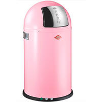 ABFALLSAMMLER PUSHBOY JUNIOR 22 L  - Edelstahlfarben/Pink, KONVENTIONELL, Kunststoff/Metall (35/63cm) - Wesco