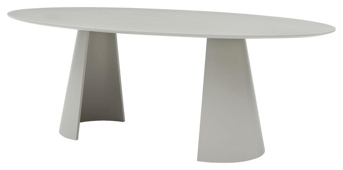 ESSTISCH oval Hellgrau  - Hellgrau/Grau, Design, Holzwerkstoff (200/110/75cm) - Musterring