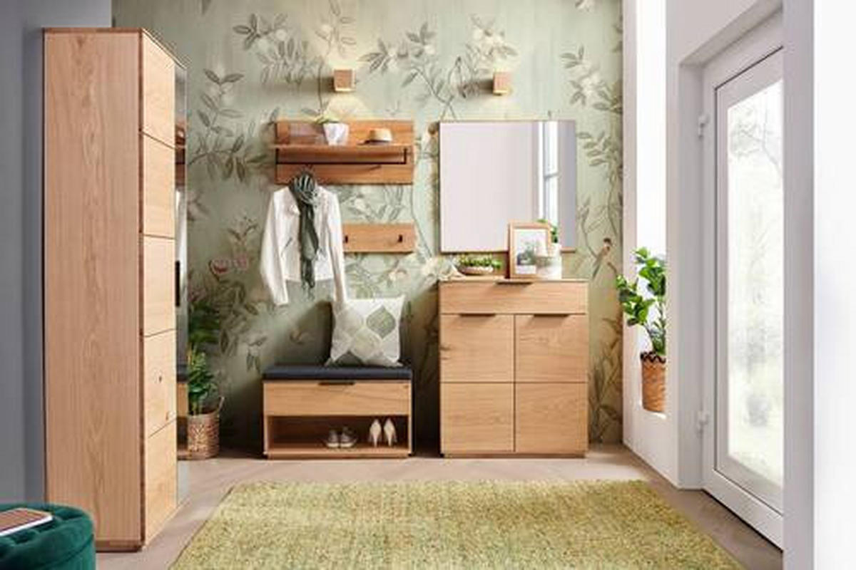 GARDEROBE 6-teilig  in 270/202/38 cm  - Eichefarben/Anthrazit, Natur, Holz/Textil (270/202/38cm) - Linea Natura