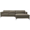 ECKSOFA in Flachgewebe Braun  310/195 cm  - Schwarz/Braun, Design, Textil/Metall (310/195cm) - Schöner Wohnen