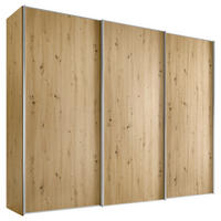 SCHWEBETÜRENSCHRANK in Eiche Artisan  - Alufarben/Eiche Artisan, Design, Holzwerkstoff/Metall (280/222/68cm) - Moderano