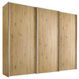 SCHWEBETÜRENSCHRANK  in Eiche Artisan  - Alufarben/Eiche Artisan, Design, Holzwerkstoff/Metall (249/222/68cm) - Moderano