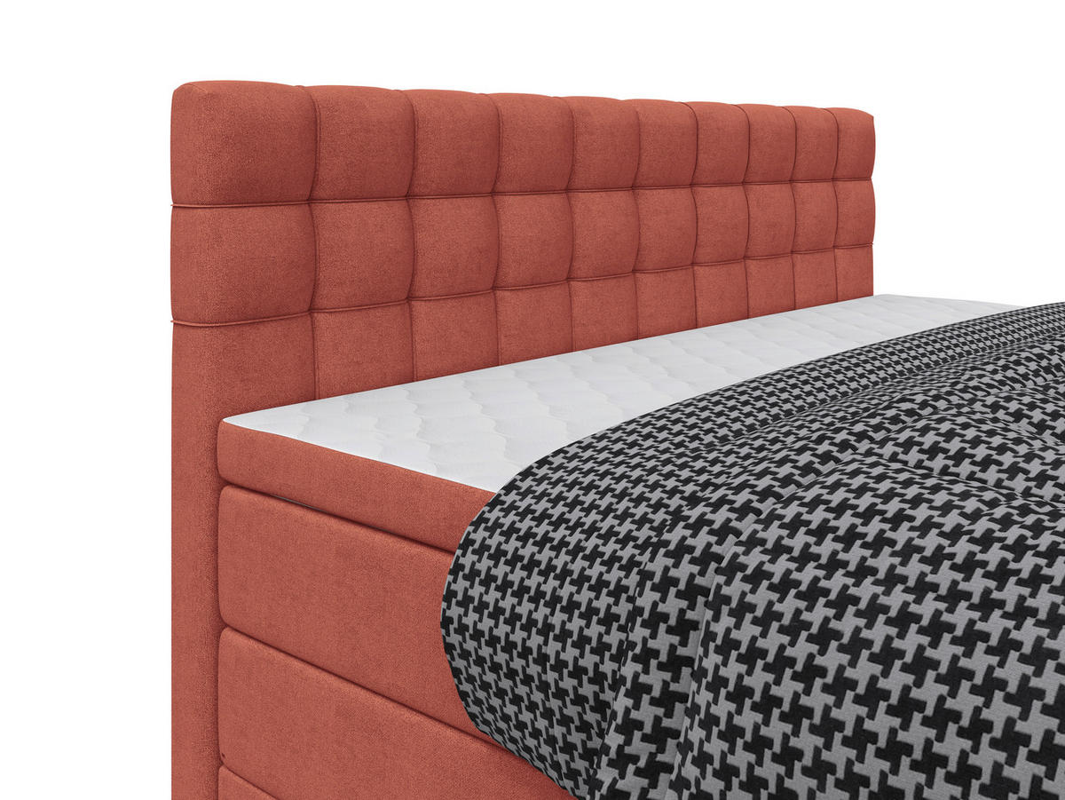 BOXSPRINGBETT 200/200 cm,  in Rot, Bettkasten, Topper, Matratzen, H3 = fest  - Rot/Schwarz, KONVENTIONELL, Kunststoff/Textil (200/200cm) - Boxxx