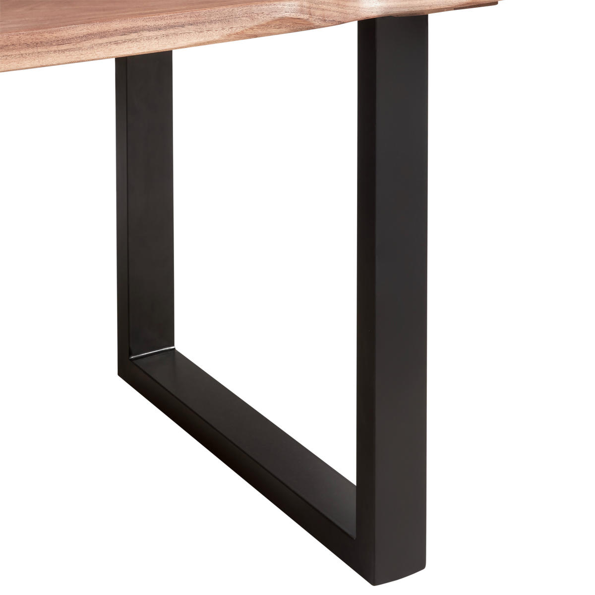ESSTISCH in Metall, Holz   - Schwarz/Akaziefarben, Modern, Holz/Metall (180/76/90cm) - Livetastic