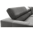 ECKSOFA Dunkelgrau Cord  - Dunkelgrau/Schwarz, KONVENTIONELL, Textil/Metall (311/219cm) - Hom`in