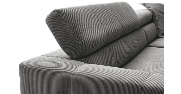 ECKSOFA in Cord Dunkelgrau  - Dunkelgrau/Schwarz, KONVENTIONELL, Textil/Metall (311/219cm) - Hom`in