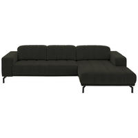 ECKSOFA in Velours Olivgrün  293/195 cm  - Schwarz/Olivgrün, Design, Textil/Metall (293/195cm) - Beldomo Style