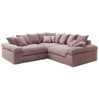 ECKSOFA Rosa Cord  - Schwarz/Rosa, Design, Kunststoff/Textil (284/284cm) - Carryhome