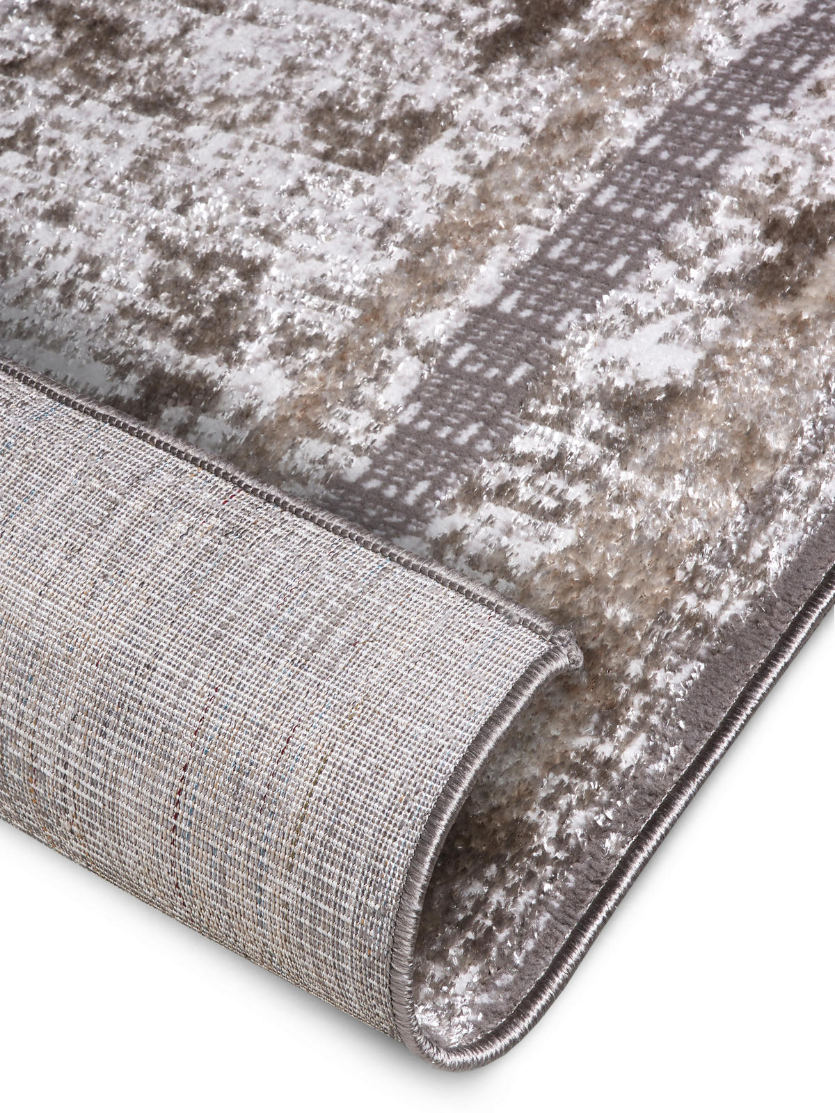 VINTAGE-TEPPICH 67/120 cm Shine Creme, Silberfarben, Greige  - Greige/Silberfarben, Design, Kunststoff (67/120cm)