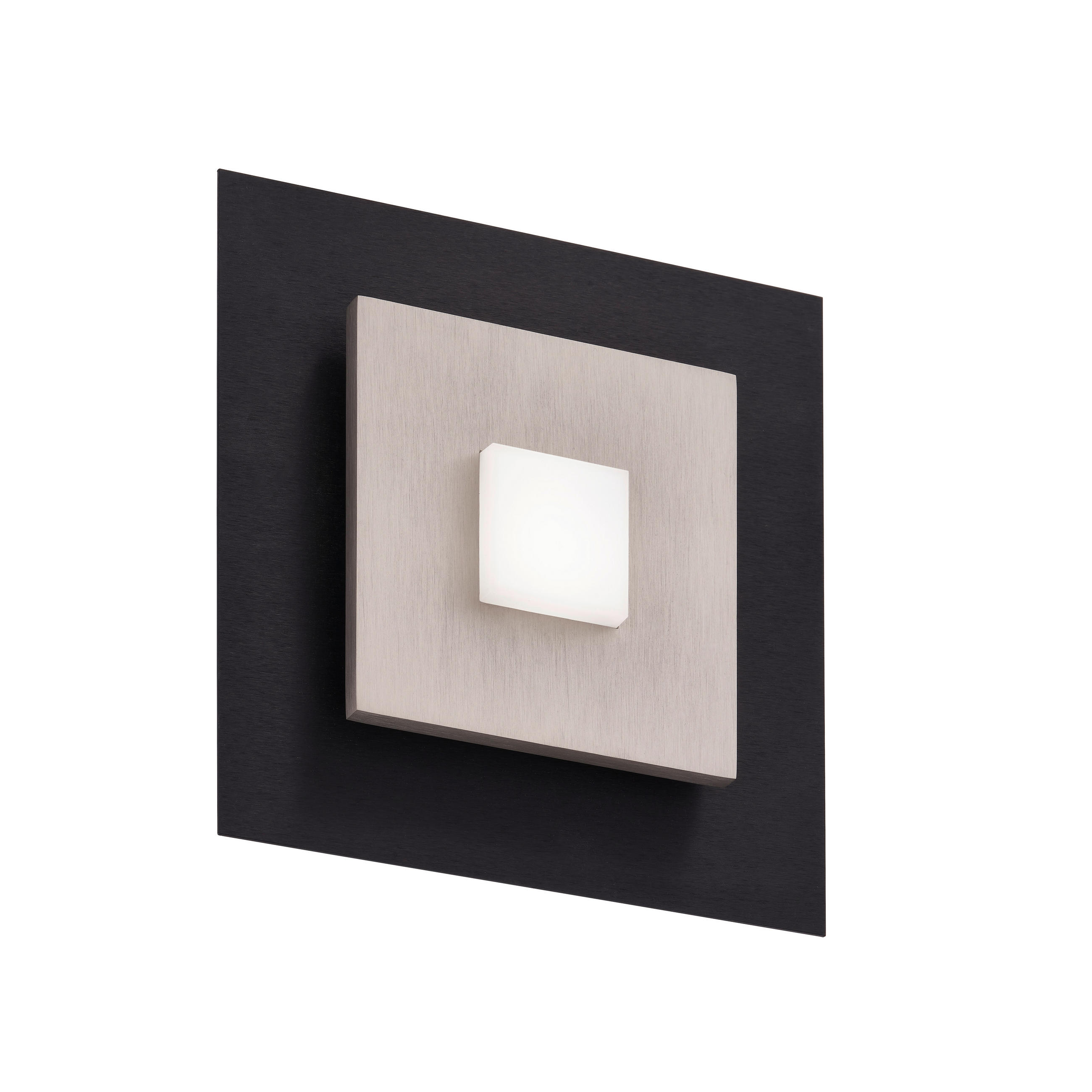 LED-WANDLEUCHTE Plano 24/7/24 cm  - Schwarz/Alufarben, Design, Kunststoff/Metall (24/7/24cm) - Grossmann