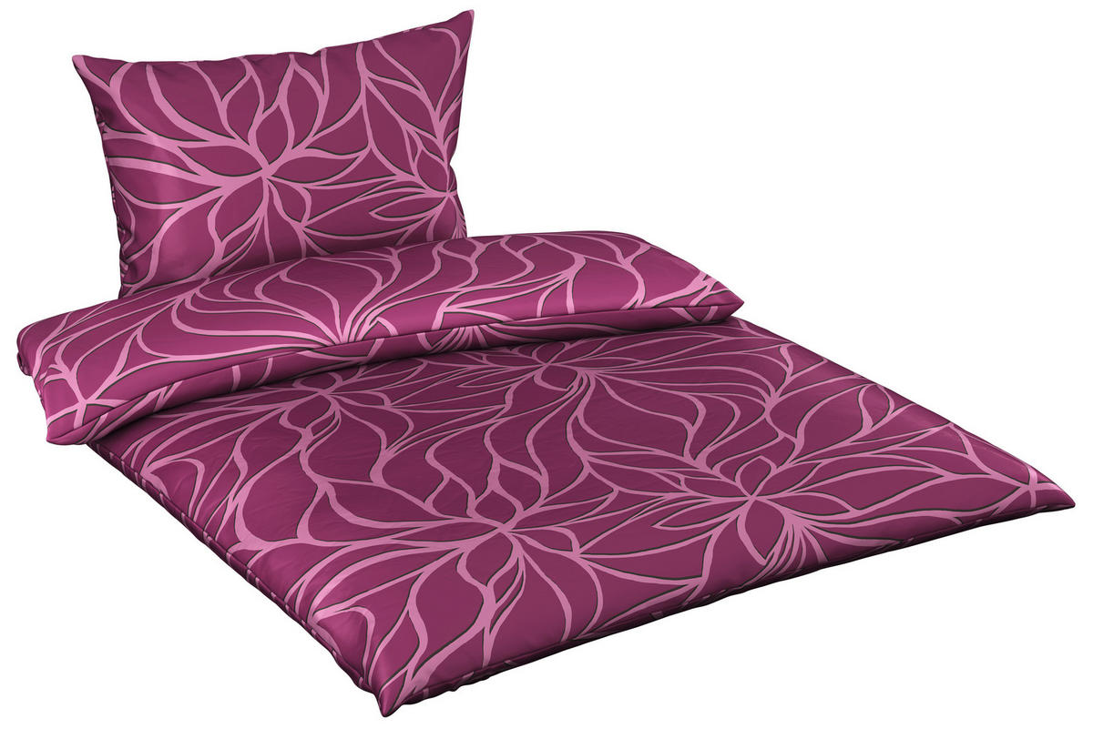 POSTELJINA FLEUR 140/200 cm saten bobica  - bobica, Konvencionalno, tekstil (140/200cm) - Boxxx