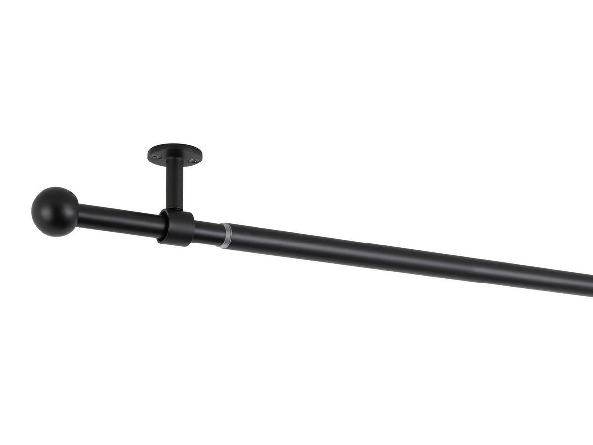 VORHANGSTANGENSET   - Schwarz, Basics, Metall (120/8/3.3cm)