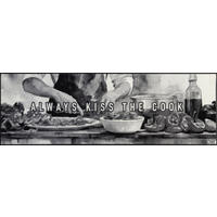 KÜCHENLÄUFER 60/180 cm Kiss the Cook Grau  - Grau, Design, Kunststoff/Textil (60/180cm) - wash+dry