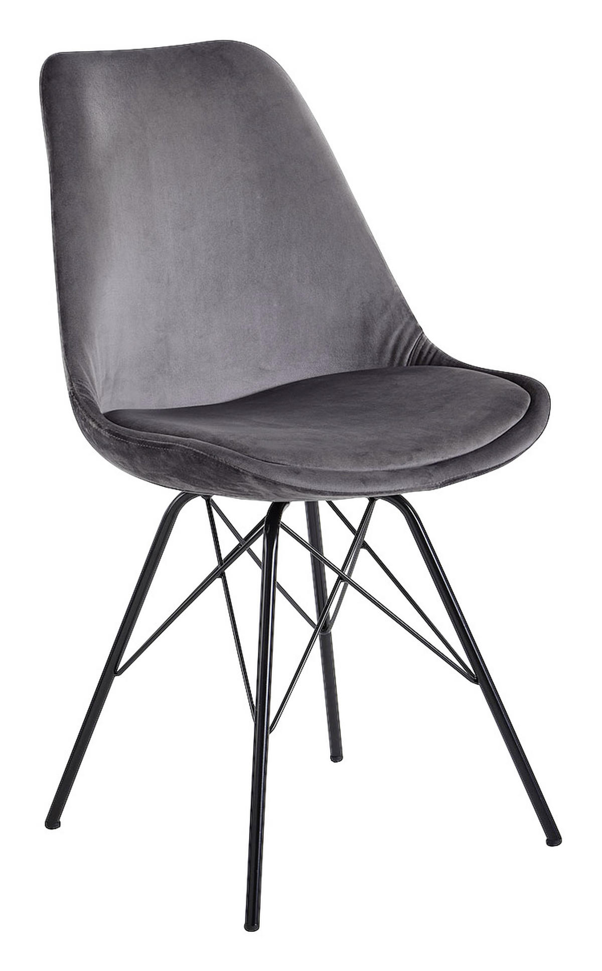 SET STOLOV, tekstil siva  - črna/siva, Moderno, kovina/tekstil (48/86/58cm) - MID.YOU