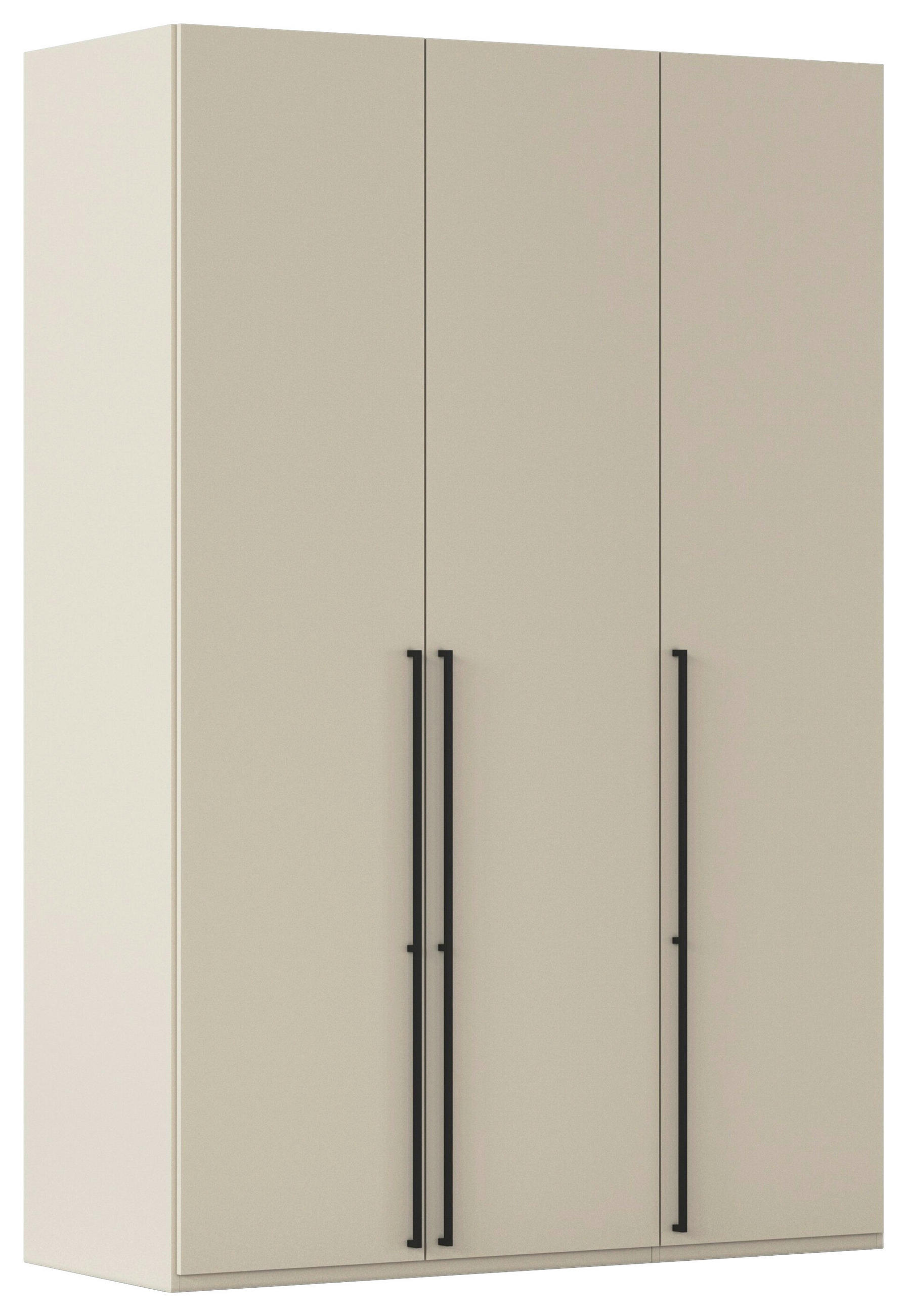 DREHTÜRENSCHRANK 151/223/61 cm,  in Champagner, 3-türig  - Champagner/Schwarz, Basics, Holzwerkstoff/Metall (151/223/61cm) - Novel