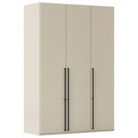 DREHTÜRENSCHRANK 151/223/61 cm,  in Champagner, 3-türig  - Champagner/Schwarz, Basics, Holzwerkstoff/Metall (151/223/61cm) - Novel