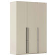 DREHTÜRENSCHRANK 151/223/61 cm,  in Champagner, 3-türig  - Champagner/Schwarz, Basics, Holzwerkstoff/Metall (151/223/61cm) - Novel