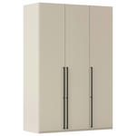 DREHTÜRENSCHRANK 151/223/61 cm,  in Champagner, 3-türig  - Champagner/Schwarz, Basics, Holzwerkstoff/Metall (151/223/61cm) - Novel