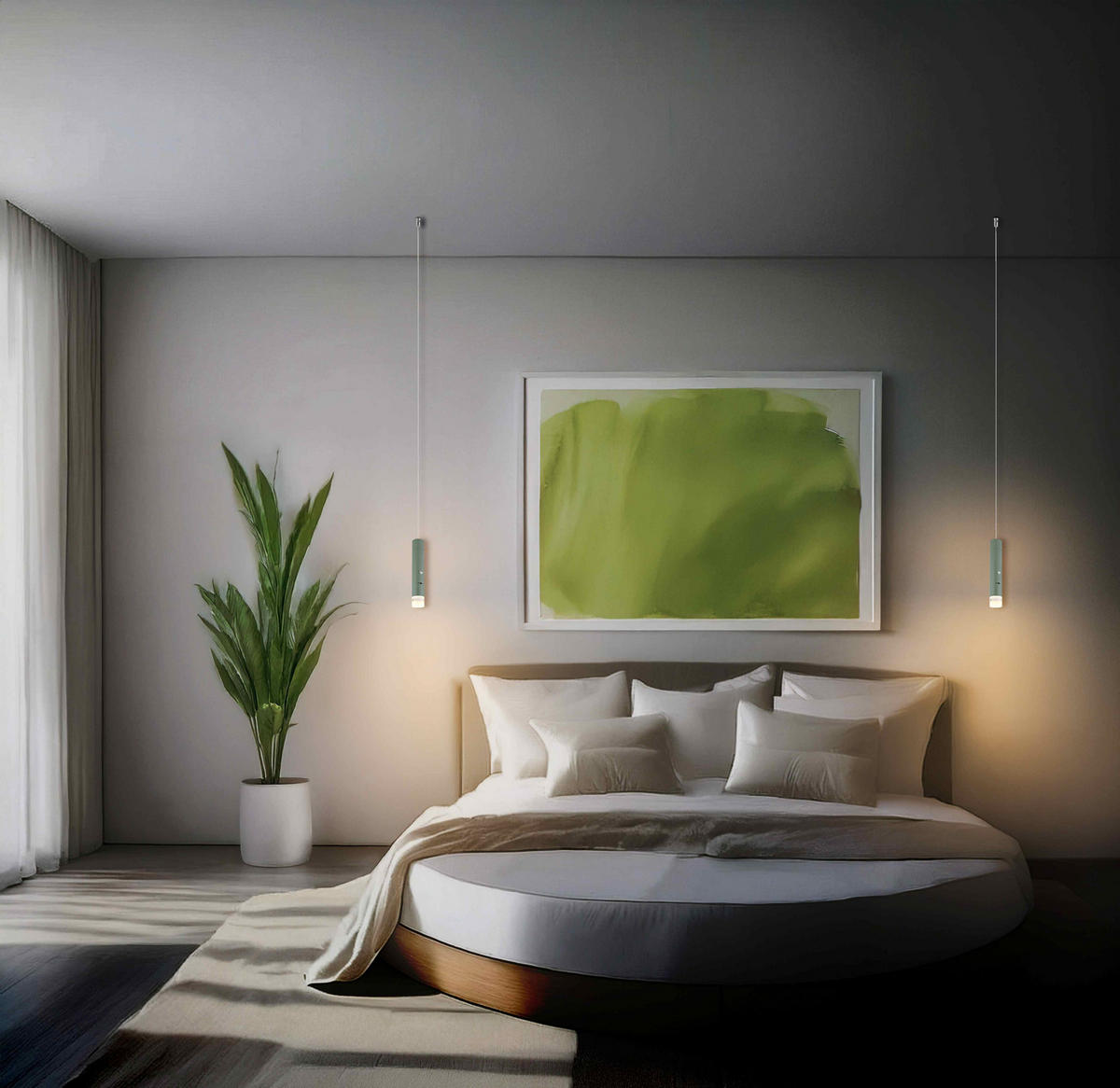 LED-HÄNGELEUCHTE PELO 38/120 cm   - Klar/Hellgrün, Design, Kunststoff/Metall (38/120cm) - Globo