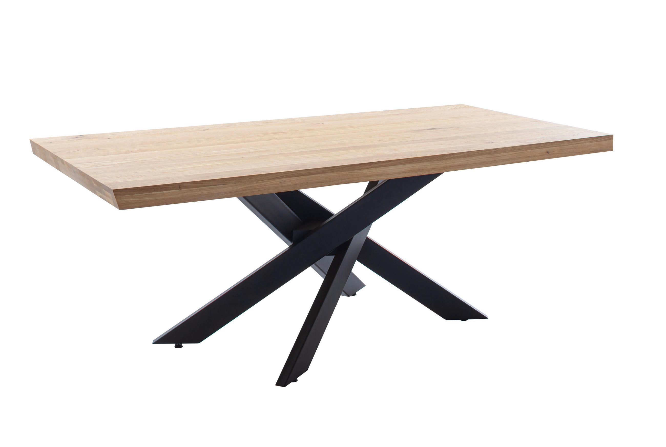 ESSTISCH in Holz 220/100/76 cm  - Wildeiche/Schwarz, KONVENTIONELL, Holz/Metall (220/100/76cm) - MID.YOU