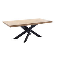 ESSTISCH in Holz 220/100/76 cm  - Wildeiche/Schwarz, KONVENTIONELL, Holz/Metall (220/100/76cm) - MID.YOU