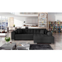 ECKSOFA in Webstoff Anthrazit  - Chromfarben/Anthrazit, Design, Kunststoff/Textil (296/194cm) - MID.YOU