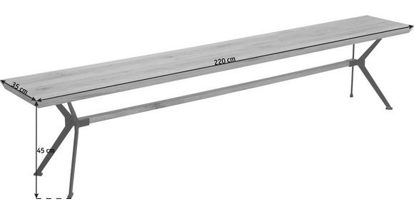 SITZBANK 220/45/35 cm  in Schwarz, Eichefarben  - Eichefarben/Schwarz, Natur, Holz/Metall (220/45/35cm) - Linea Natura