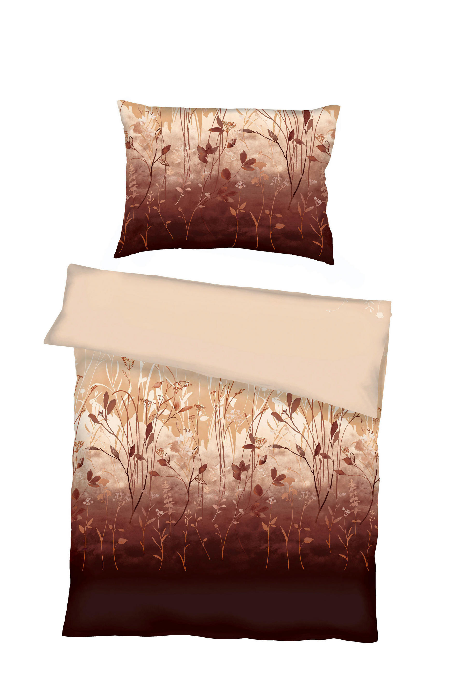 BETTWÄSCHE 2-teilig Herbal Biber 140/200 cm  - Terracotta, Basics, Textil (140/200cm) - Kaeppel