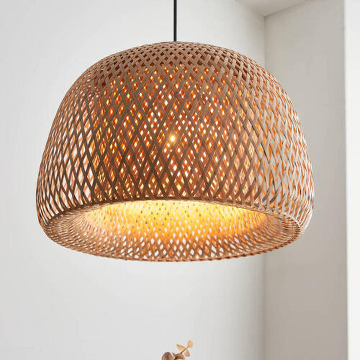 HÄNGELEUCHTE 42/154 cm  - Goldfarben/Naturfarben, Natur, Holz (42/154cm) - ENDON
