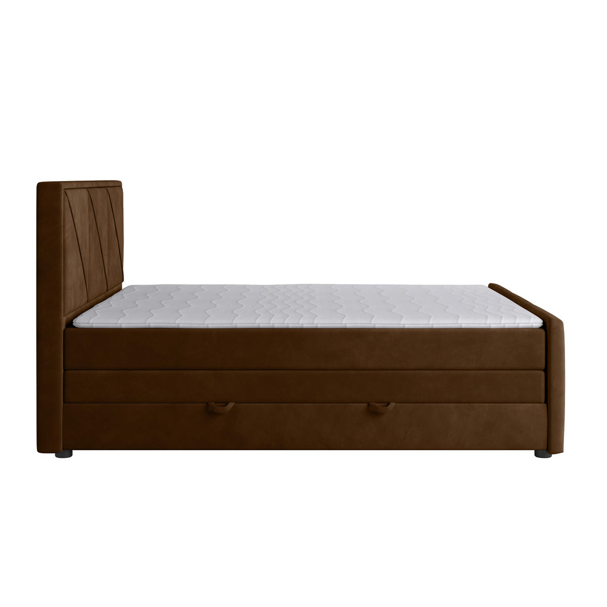 POSTELJA BOXSPRING 180 cm   x 200 cm  , kovina, umetna masa, tekstil, karton, leseni material rjava  - črna/rjava, Moderno, kovina/umetna masa (180/200cm) - MID.YOU