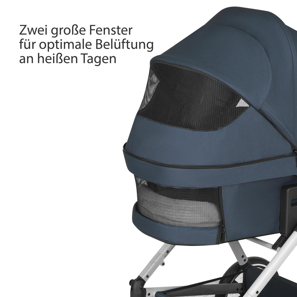 KINDERWAGENSET  Vicon 4  Lake  - Silberfarben/Dunkelblau, Basics, Textil/Metall (91/61/110cm) - ABC Design