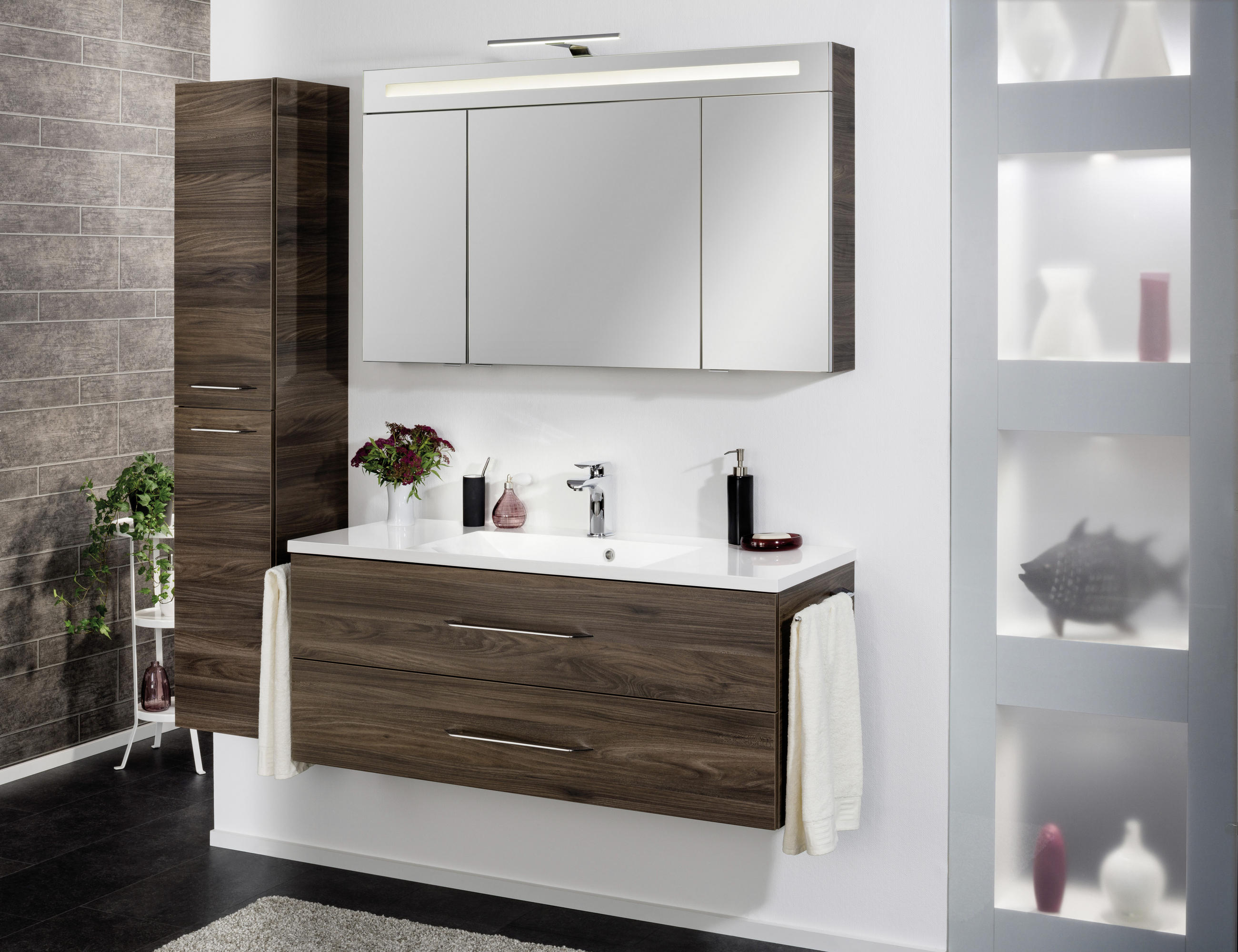 SPIEGELSCHRANK Ulmefarben - Ulmefarben/Alufarben, MODERN, Glas/Holzwerkstoff (120/71/16cm) - MID.YOU