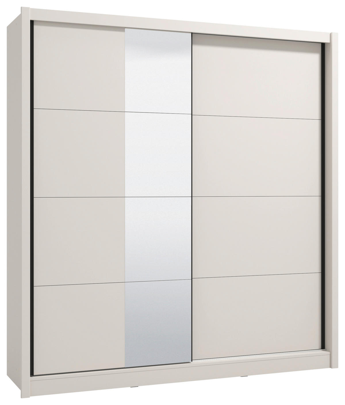 SCHIEBETÜRENSCHRANK 205/215,5/60 cm 2-türig Kaschmir  - Kaschmir/Schwarz, MODERN, Holzwerkstoff/Metall (205/215,5/60cm) - MID.YOU