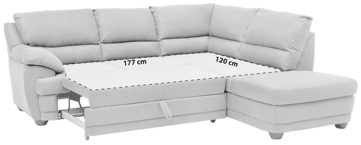 ECKSOFA in Mikrofaser Grau  - Schwarz/Grau, Design, Kunststoff/Textil (245/225cm) - Livetastic