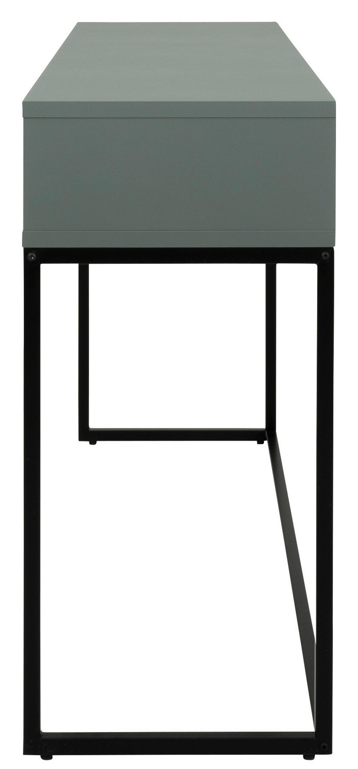 KONSOLENTISCH Schwarz, Dunkelgrün  - Dunkelgrün/Schwarz, Design, Holzwerkstoff/Metall (118/36/76cm)